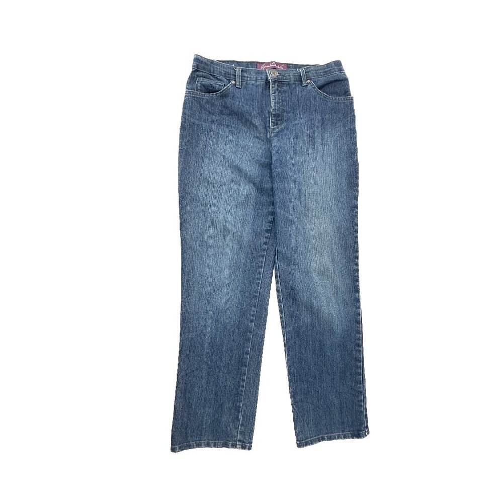 Gloria Vanderbilt Amanda Straight Leg Women's size 8P Dark Blue Denim Jeans